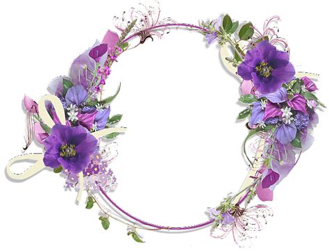Purple Flower Borders and Frames | Gallery Frames Purple Flower Round… | Borders/Frames ...