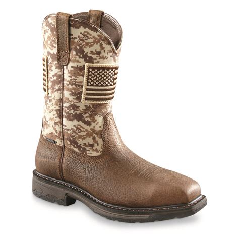 Ariat Men's WorkHog Patriot Steel Toe Work Boots - 705845, Work Boots