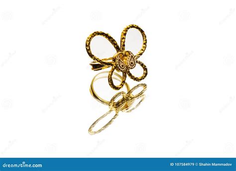 Beautiful Antique Oriental Turkish Gold Jewelry Women Ring Stock Image