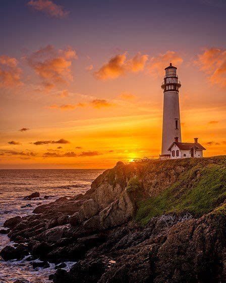 Sunset At Pigeon Point Lighthouse Lighthouses Photography Lighthouse