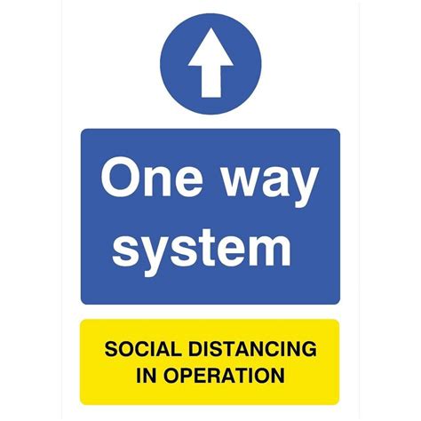 One Way System Social Distancing In Operation Sign Covid