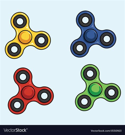 Fidget Spinner Colorful Set Royalty Free Vector Image