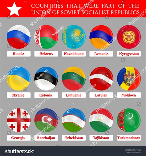 All Flags Countries Former Soviet Union Stock Vector Royalty Free