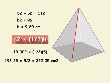 Calcule O Volume Da Pirâmide De Base Quadrada A Seguir