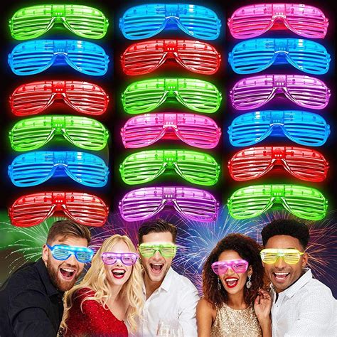 kuluzego flashing led multi color slotted shutter light up show party glasses