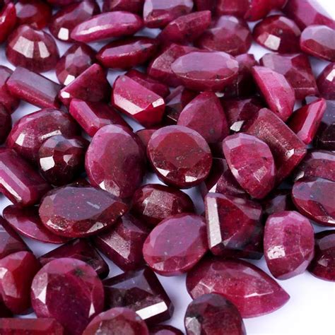 Natural Ruby Gemstones Opaque Red Faceted Loose 500 Carat Lot Etsy