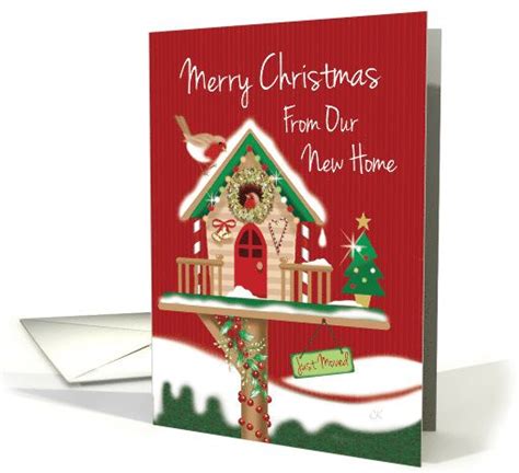 Exclusive designs starting at $1.18 each. Christmas We've Moved. Cute Festive Birdhouse with Two ...