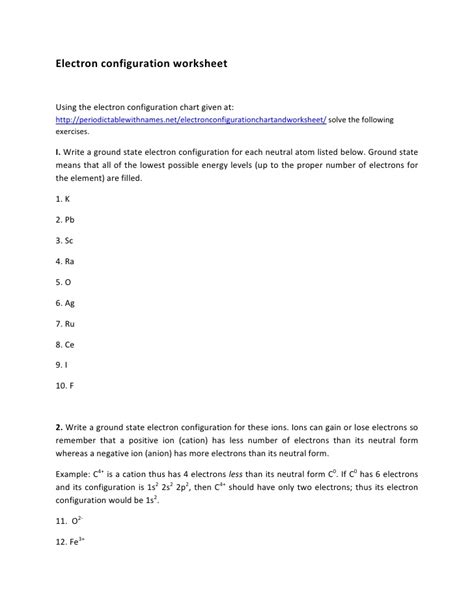 Electron configurations pacticew worksheet with key. Electron configuration worksheet