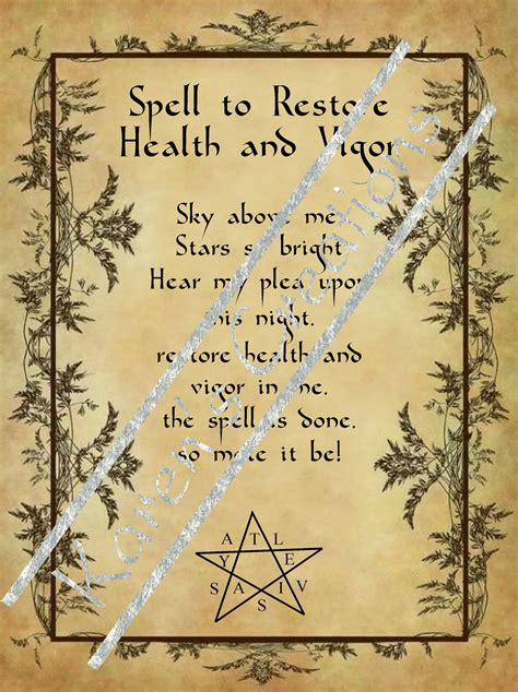 Spell To Restore Health And Vigor Halloween Spell Book Wiccan Spell