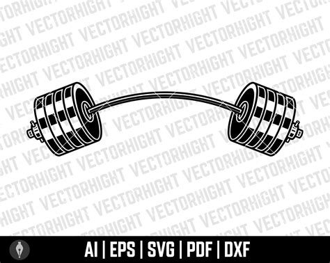 Fitness Barbell Weight Svg Barbell Shape Ai Eps Pdf Dxf Weight
