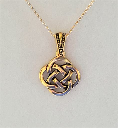 Mens Antique 14k Gold Celtic Knot Pendant Necklace And Etsy