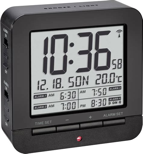 Tfa Dostmann 60253601 Radio Alarm Clock Black Alarm Times 4