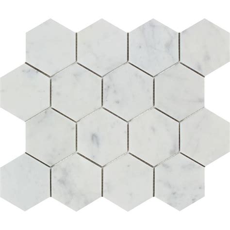 Buy Carrera Carrara Marble Tile Hexagon 3 Inch Hex Bathroom Shower