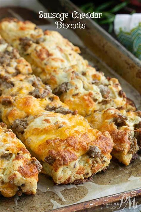 In a large bowl, mix all. Homemade Sausage Cheddar Biscuits, this portable breakfast has the sausage and cheese baked righ ...