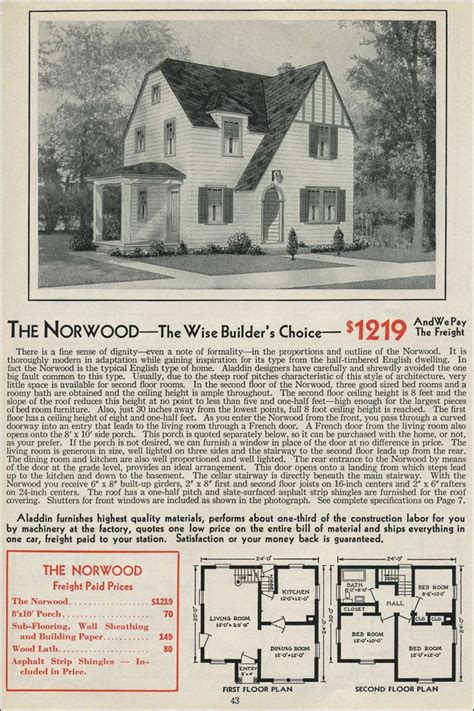 1931 Norwood Aladdin Kit House Two Story English Wall Dormer