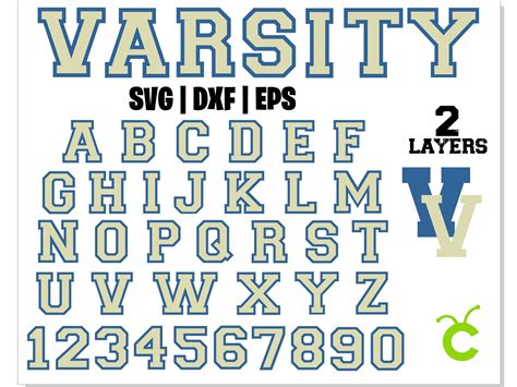 Cricut Varsity Letter Collegiate Varsity Font Svg Varsity College