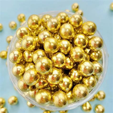 10mm Metallic Gold Chocolate Balls Metallic Gold Sprinkles Etsy