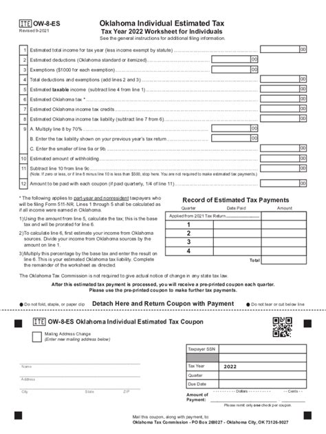 Annualized Estimated Tax Worksheet