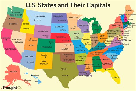 All 50 States In United States With Their Capitals Kokolevel