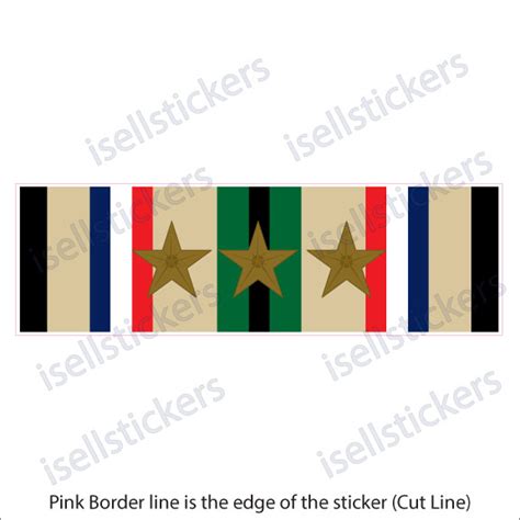 Army Southwest Asia Service Ribbon Bronze Stars Vinyl Bumper Sticker