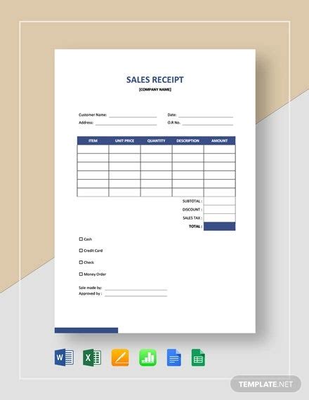 Sales Receipt Template 13 Free Pdf Word Documemts Download Free