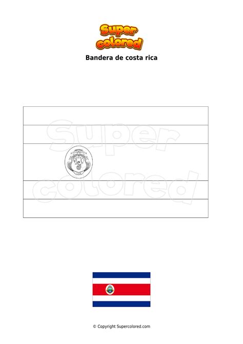 Bandeira Costa Rica Para Colorir
