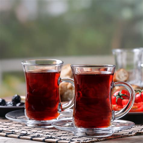 Dinnerware Serveware Turkish Tea Glasses Set Of 6 Traditional Crystal