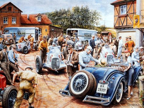 Vintage Cars Racing In Fine Art Art Cars Automotive Art Car Painting