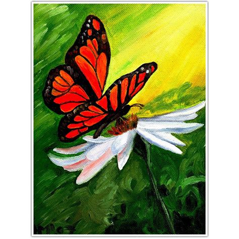 Butterfly And Flower Oil Painting Wall Art Poster