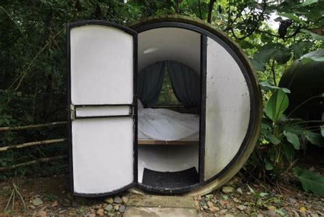 Here's what it's like to stay in one. The contrast between the rustic outdoors & the comfy bed inside - Picture of Time Capsule ...