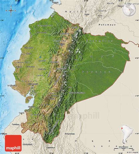 Satellite Map Of Ecuador Shaded Relief Outside
