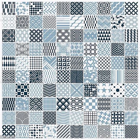 Graphic Ornamental Tiles Collection Set Of Monochrome Vector Stock
