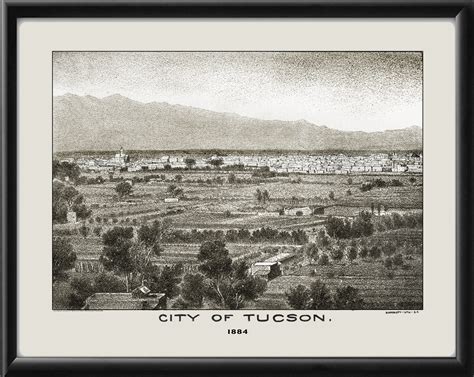 Tucson Arizona 1884 Vintage City Maps