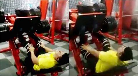 watch indian guy breaks leg while lifting weights at gym video goes viral with over 1 million