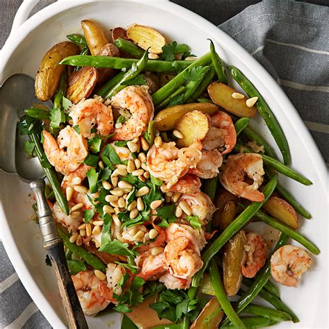 Cut the nectarines in half. Peppered Shrimp & Green Bean Salad Recipe | EatingWell