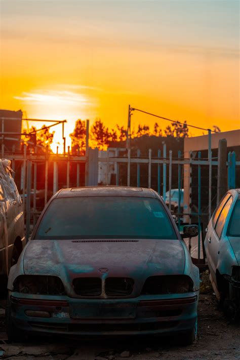 Cars Parked On Side Of Road During Sunset · Free Stock Photo