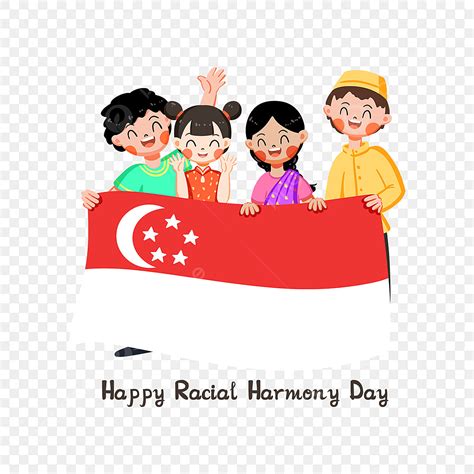 Harmony Clipart Vector Cartoon Singapore Ethnic Harmony Day Cartoon