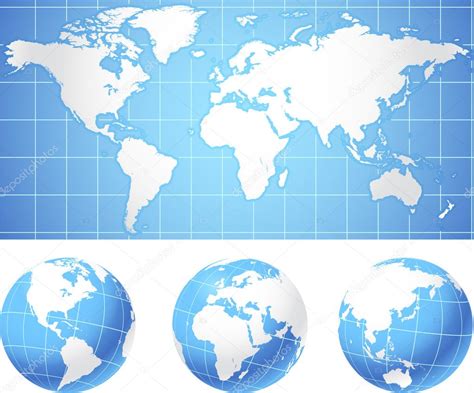World Map And Globes Stock Vector By ©iconspro 6087043