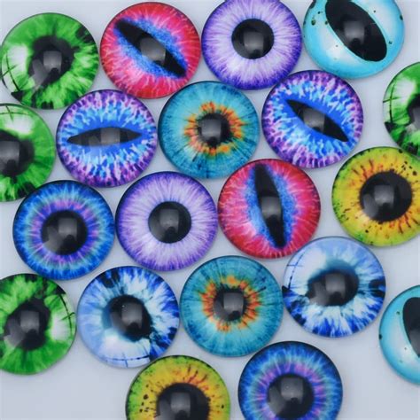 Mixed Round Dragon Eye Pattern Flat Back Handmade Photo Glass Etsy