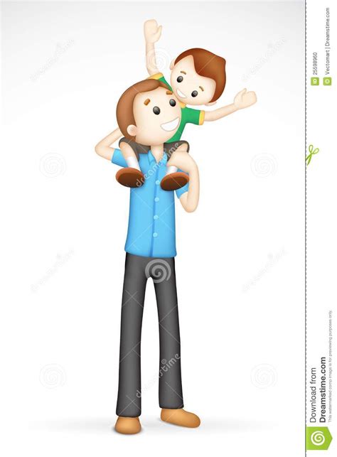 3d Father And Son In Vector Stock Vector Illustration Of