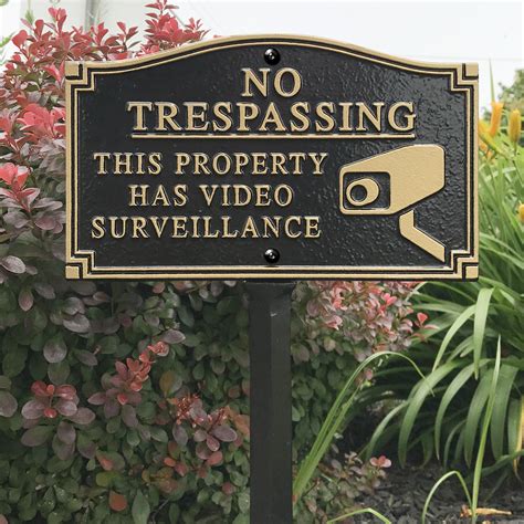 Property Video Surveillance Statement Lawn Plaque With Stake Signs Sku