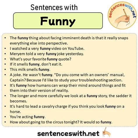 Sentences With Funny Sentences About Funny In English Sentenceswithnet
