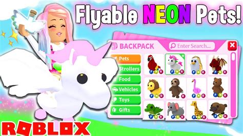 I Gave All My Neon Pets Flying Potions In Adopt Me Brand New Adopt Me