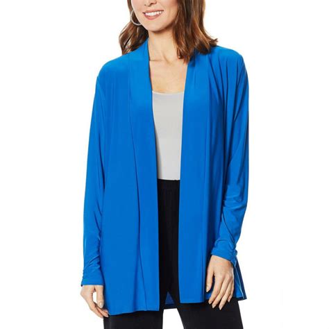 Antthony Womens Long Sleeve Flowy Stretch Jersey Cardigan Large Sapphire
