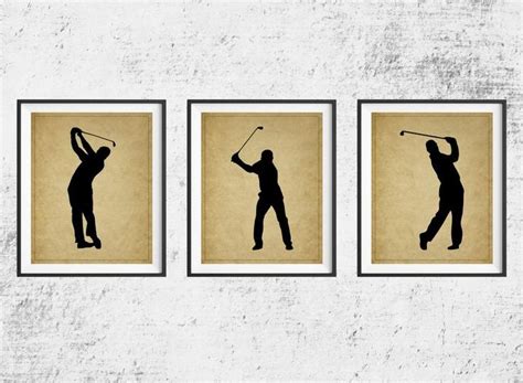 Golf Print Set Golf Art Panel Art Golf Ts For Men Golf Decor
