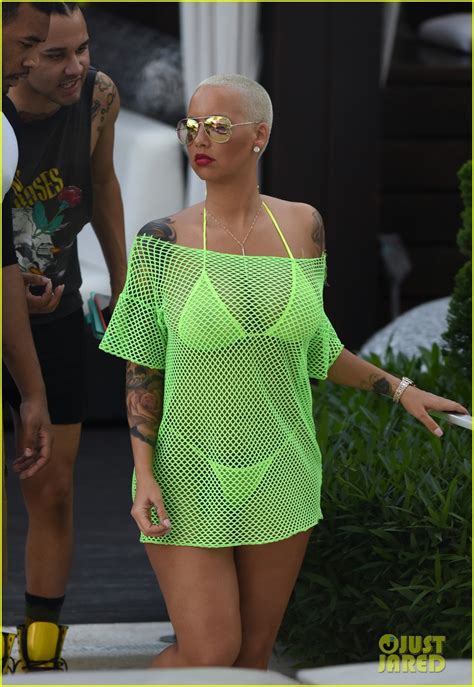 Amber Rose Wears Two Very Sexy String Thong Bikinis In