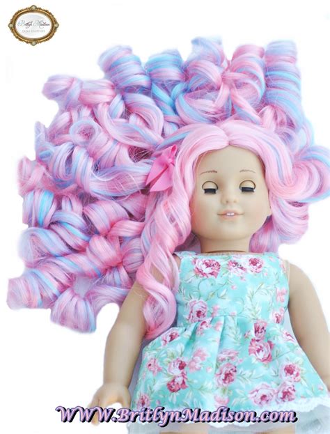 Cotton Candy Curls Premium Doll Wig For Custom American Girl Dolls