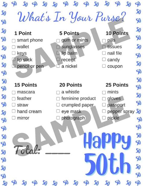 Free Printable 50th Birthday Party Games Parties Made Personal