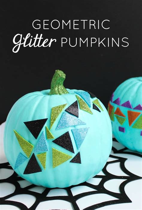 Pumpkin Week Geometric Glitter Pumpkins Halloween Diy Crafts