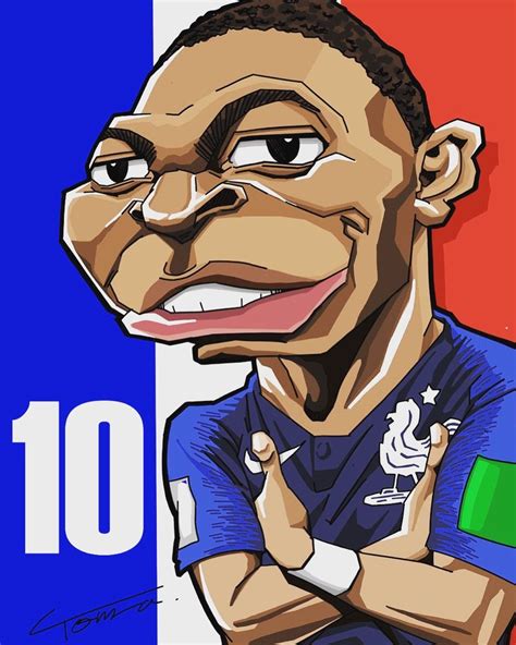 Mbappe การ์ตูน ภาพวาด